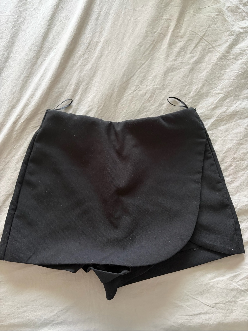 Zara Black Short with Scalloped Hem